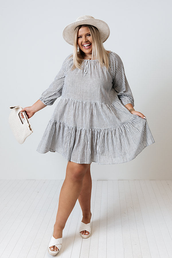 Beach Appeal Stripe Shift Dress Curves Image - 1