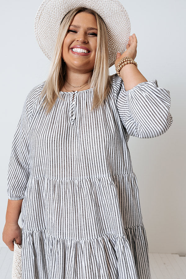 Beach Appeal Stripe Shift Dress Curves Image - 5