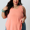 Meet Me At The Sandbar Shift Tank In Light Coral Curves Image - 1