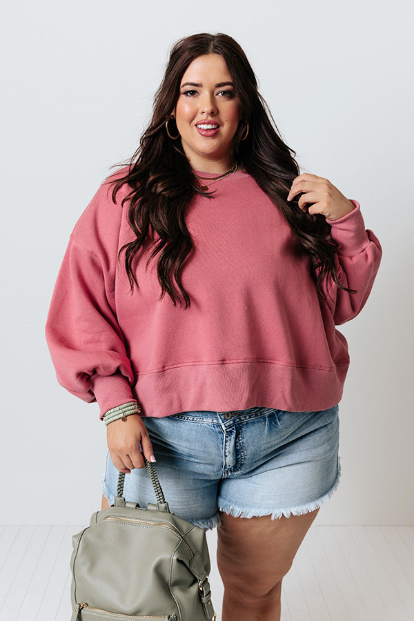 To The Mountains Sweatshirt In Dusty Rose Curves Image - 1