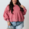 To The Mountains Sweatshirt In Dusty Rose Curves Image - 1