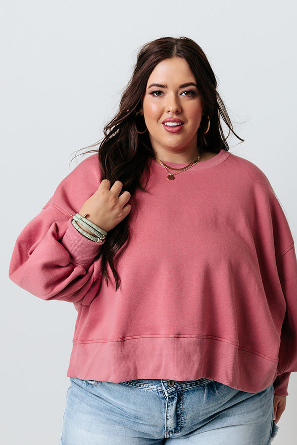 To The Mountains Sweatshirt In Dusty Rose Curves Image - 3