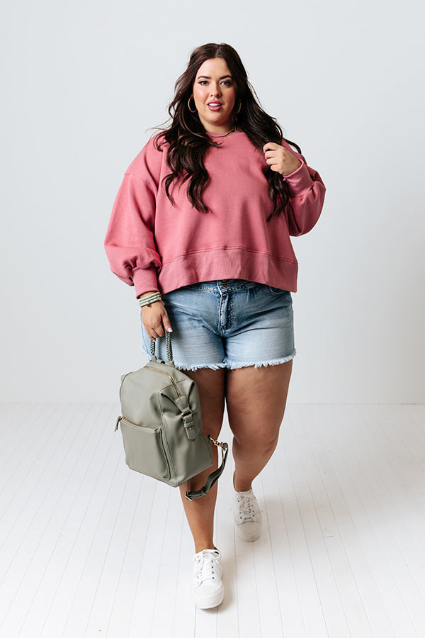 To The Mountains Sweatshirt In Dusty Rose Curves Image - 2