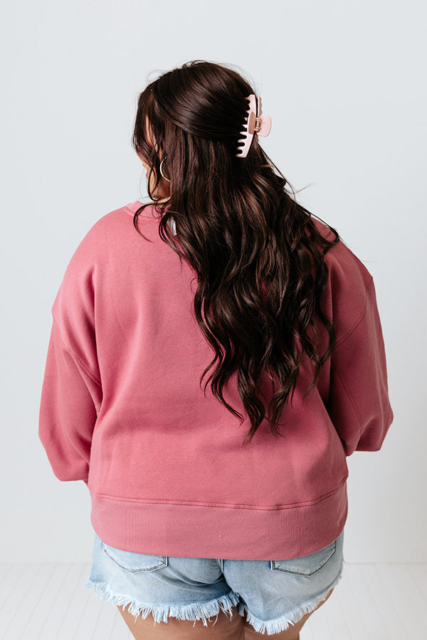 To The Mountains Sweatshirt In Dusty Rose Curves Image - 4