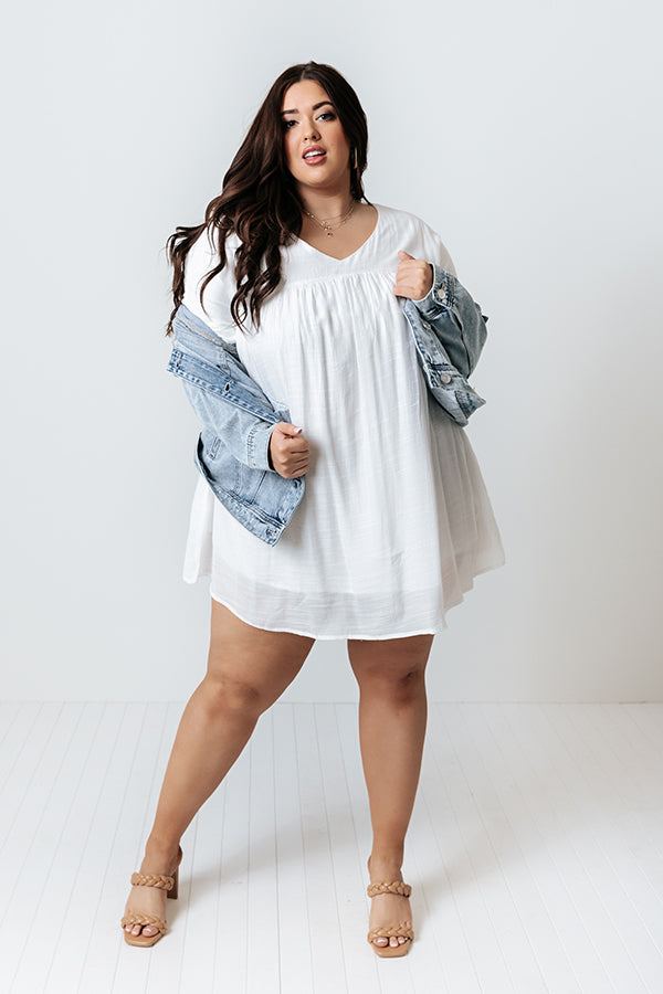 Uptown Meetup Shift Dress In Ivory Curves Image - 1