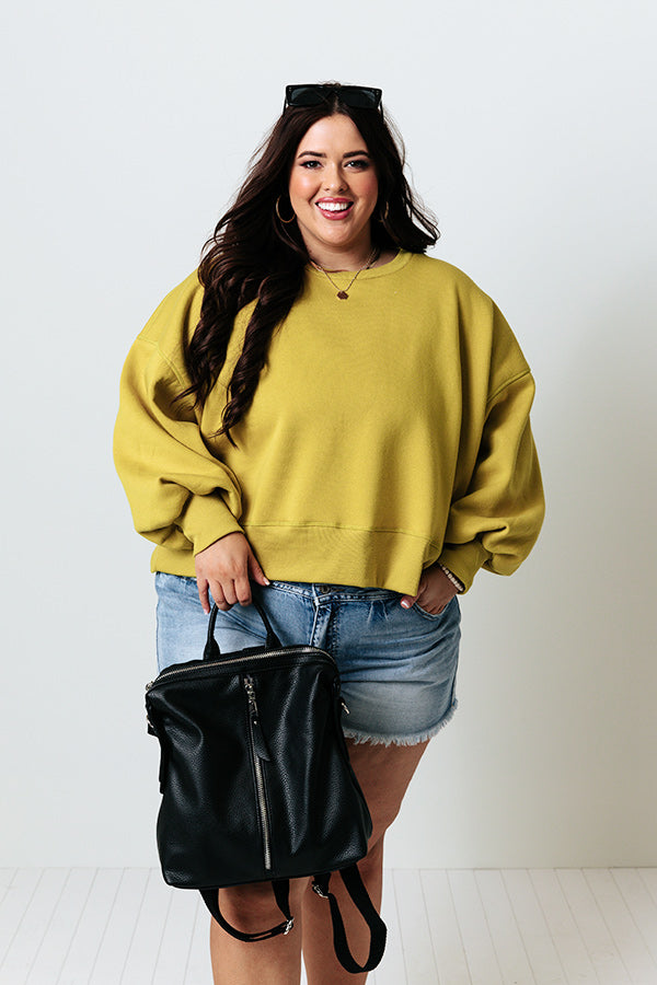 To The Mountains Sweatshirt In Lime Punch Curves