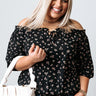 Oakcrest Off Shoulder Floral Top in Black Curves Image - 1