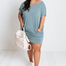 Hyde Park T-Shirt Dress In Light Teal Curves Image - 1