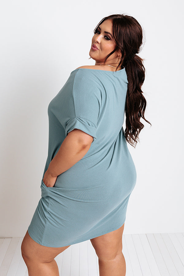 Hyde Park T-Shirt Dress In Light Teal Curves Image - 4