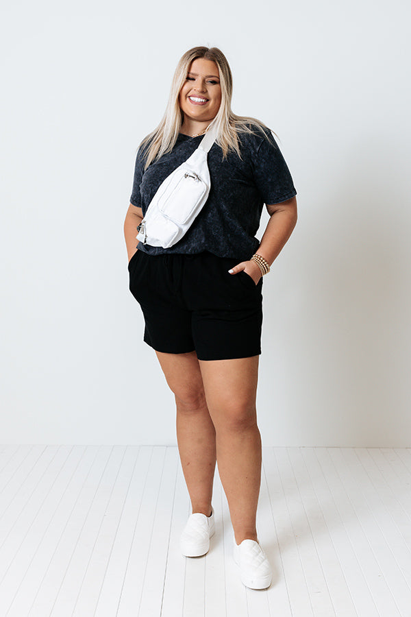 Joy Ride Mineral Washed Tee in Dark Navy Curves Image - 1