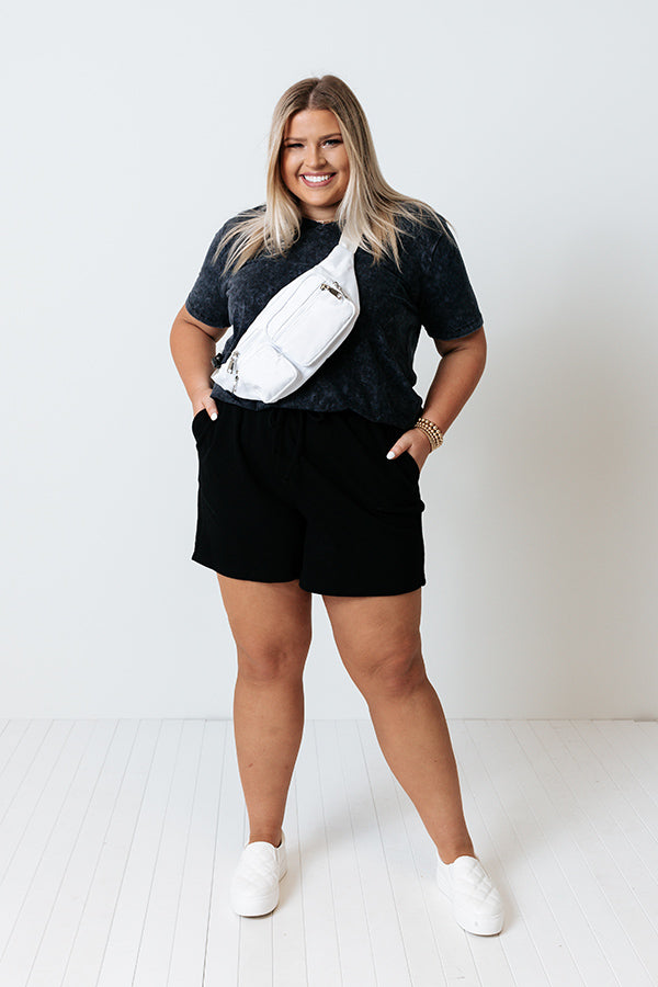 Joy Ride Mineral Washed Tee in Dark Navy Curves Image - 2