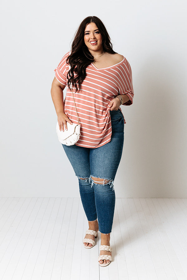 Nautical Charm Shift Tee in Dusty Rose Curves – Impressions Online