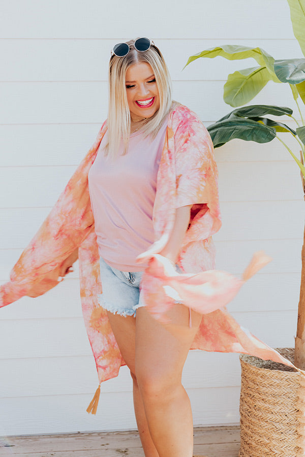 Chasing The Coastline Tie Dye Overlay in Orange Curves Image - 3