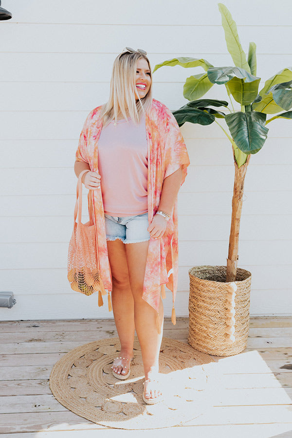 Chasing The Coastline Tie Dye Overlay in Orange Curves Image - 1