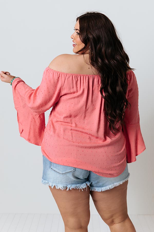 Countryside Charm Off Shoulder Shift Top in Pink Curves Image - 5