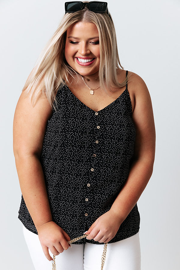 Private Jet Date Polka Dot Tank in Black Curves Image - 1