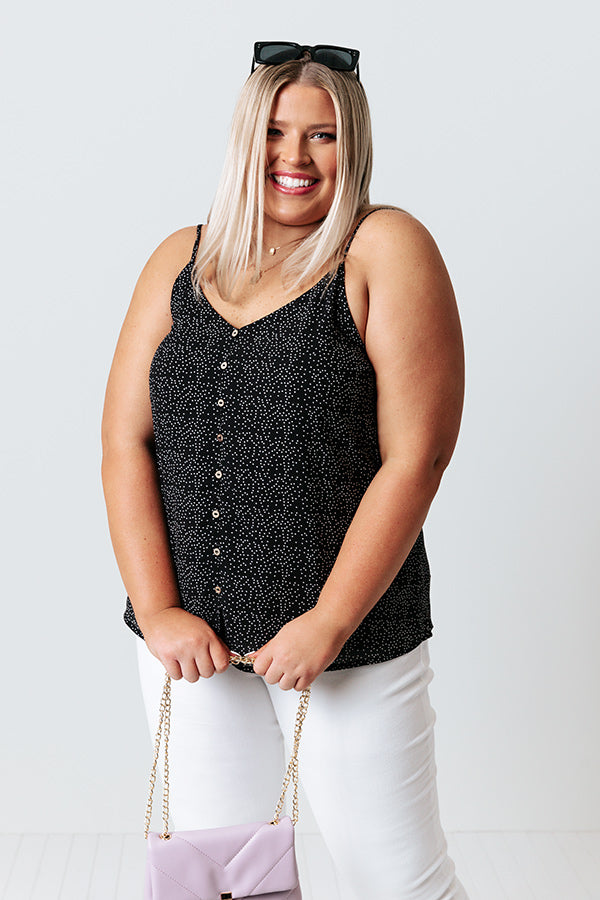 Private Jet Date Polka Dot Tank in Black Curves Image - 2