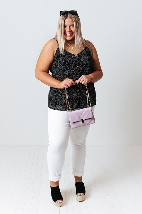 Private Jet Date Polka Dot Tank in Black Curves Image - 3