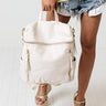 Hudson River Faux Leather Backpack In Cream Image - 1