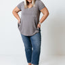 Casual Convo Shift Tee in Lilac Grey Curves Image - 1
