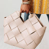 Downright Divine Woven Faux Leather Tote In Birch Image - 1