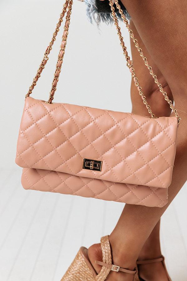 Graceful Gala Quilted Clutch In Blush Image - 2