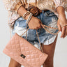 Graceful Gala Quilted Clutch In Blush Image - 1