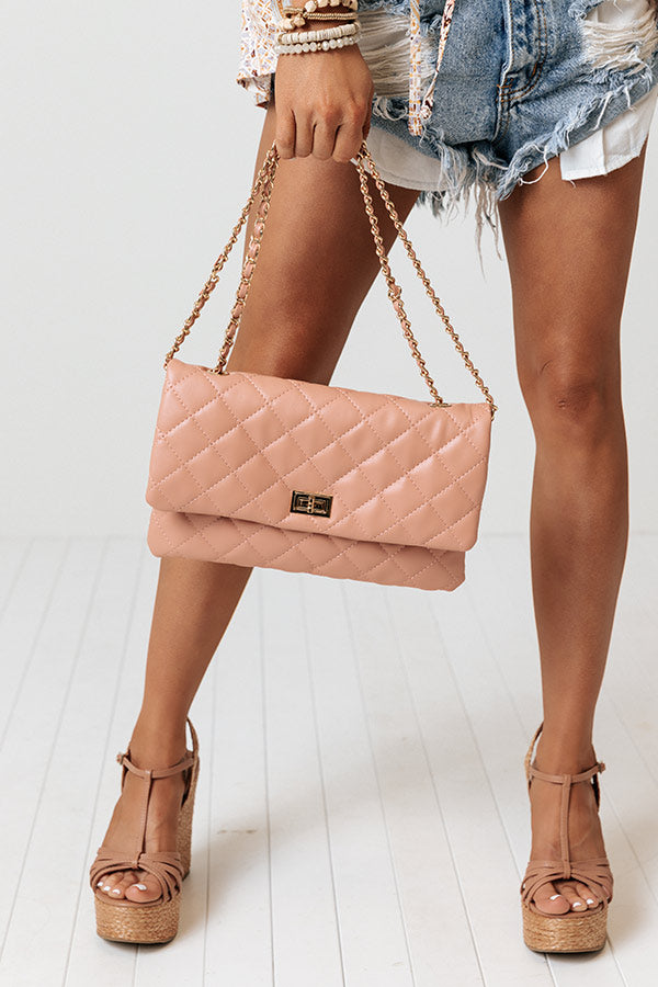 Graceful Gala Quilted Clutch In Blush Image - 3