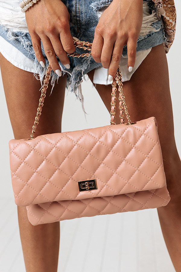 Graceful Gala Quilted Clutch In Blush Image - 4