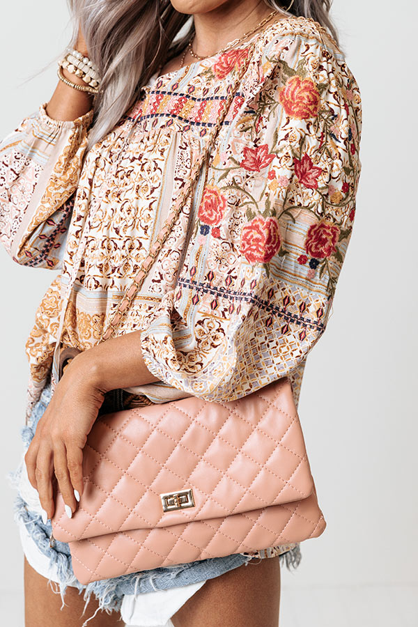 Graceful Gala Quilted Clutch In Blush Image - 5