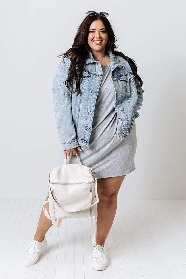 Hyde Park T-Shirt Dress In Grey Curves Image - 2