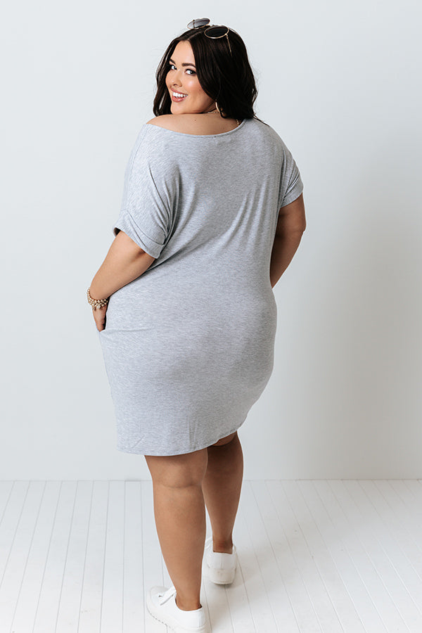 Hyde Park T-Shirt Dress In Grey Curves Image - 5