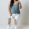 Kisses On The Coast Shift Tank In Light Teal Curves Image - 1