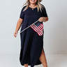 Thrive Vibes T-Shirt Maxi in Navy Curves Image - 1
