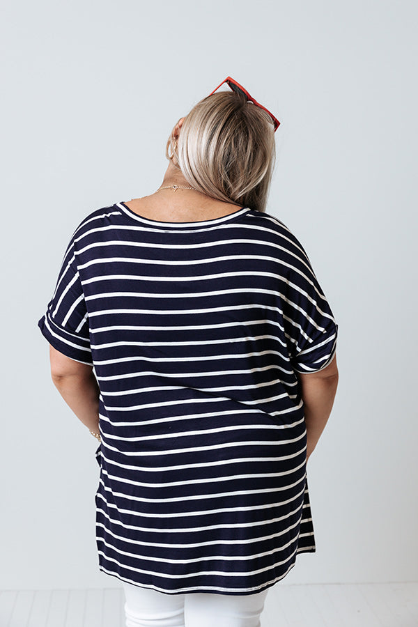 Nautical Charm Shift Tee in Navy Curves Image - 3