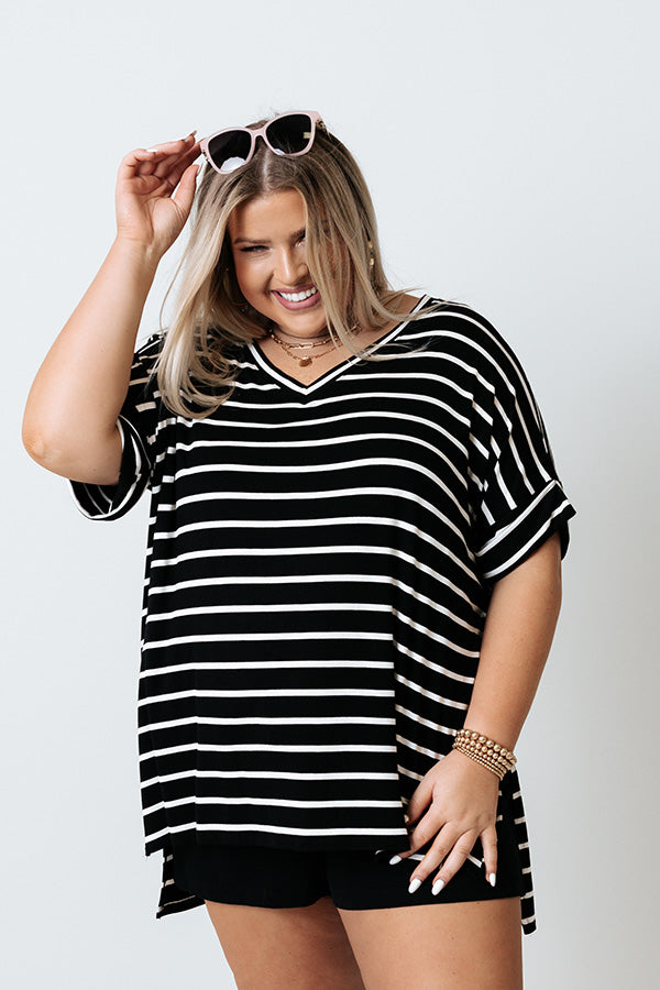 Nautical Charm Shift Tee in Black Curves Image - 3
