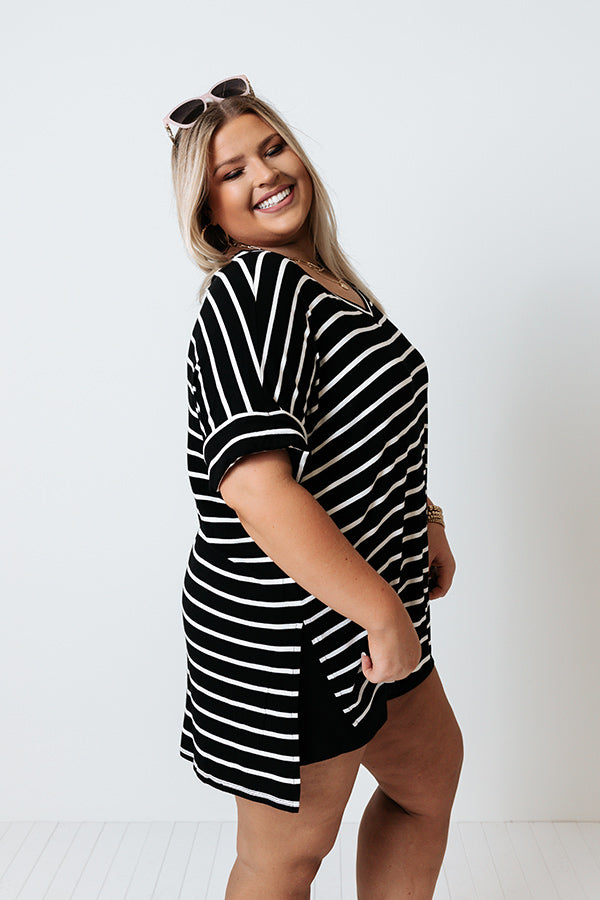 Nautical Charm Shift Tee in Black Curves Image - 4