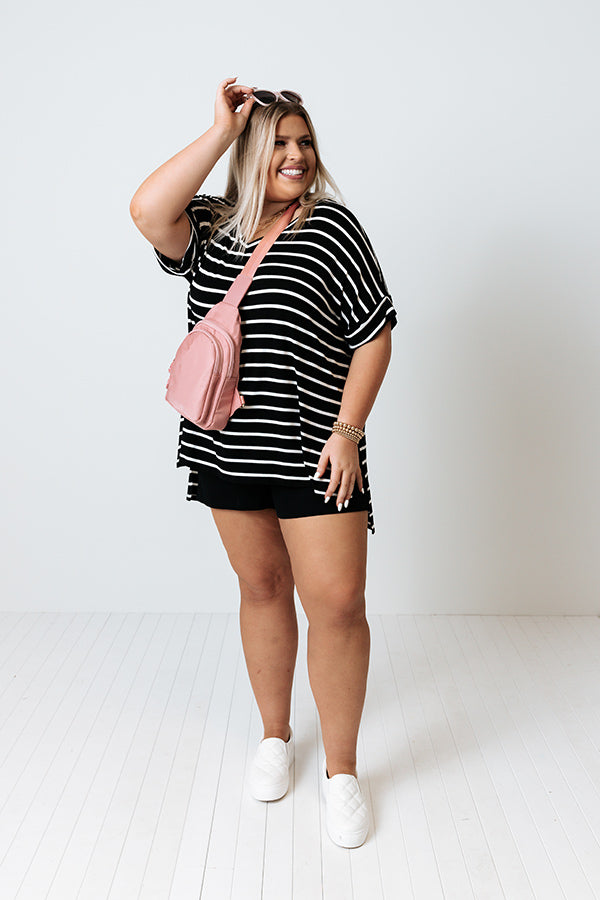 Nautical Charm Shift Tee in Black Curves Image - 2