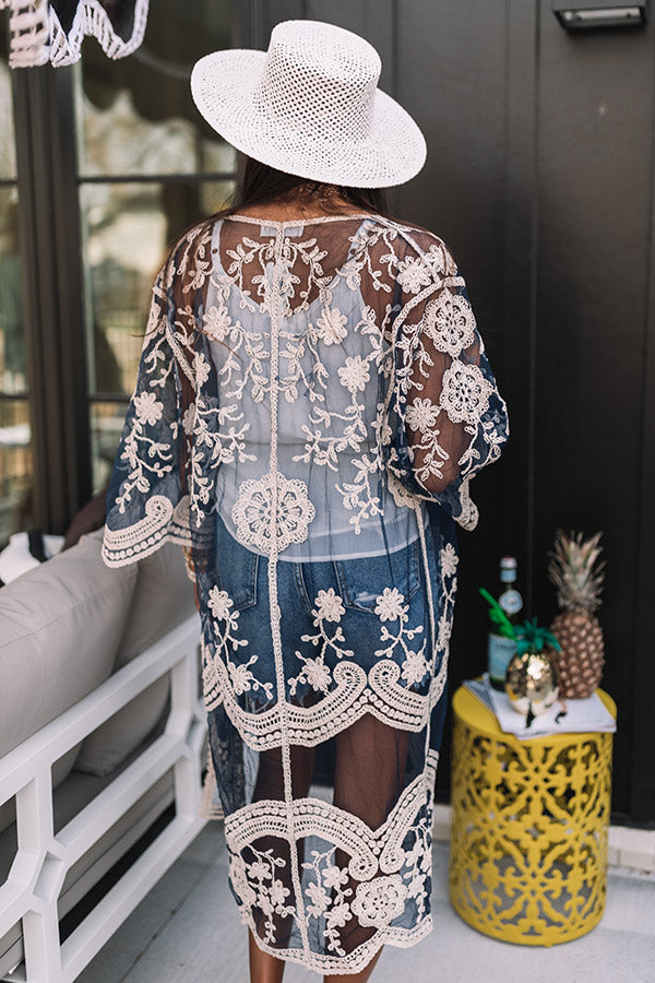 Panama Party Embroidered Overlay In Navy Image - 4