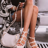 The Sunny Studded Wedge In Light Beige Image - 1