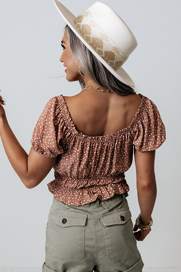 On The Haute Spot Crop Top In Rustic Rose Image - 5