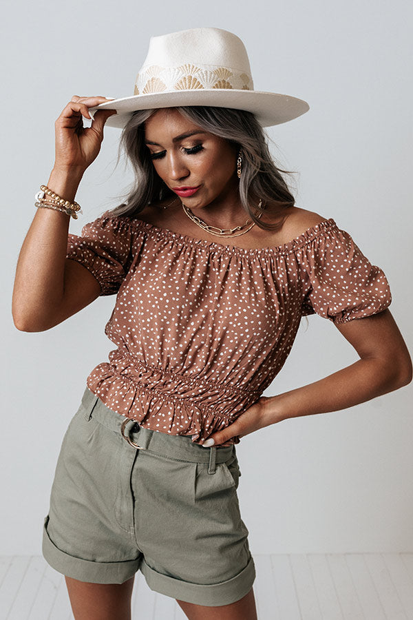 On The Haute Spot Crop Top In Rustic Rose Image - 1