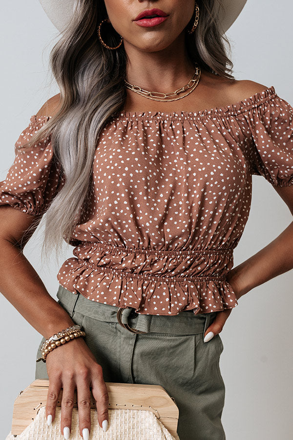 On The Haute Spot Crop Top In Rustic Rose Image - 2