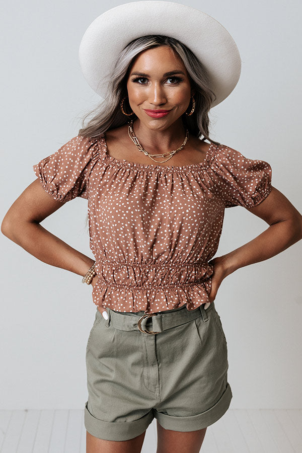 On The Haute Spot Crop Top In Rustic Rose Image - 4