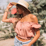 Southern Accent Crop Top In Dark Coral Image - 1