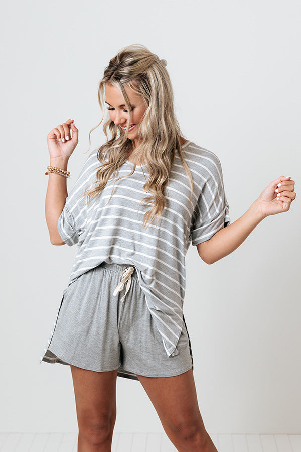Nautical Charm Shift Tee in Grey Image - 1