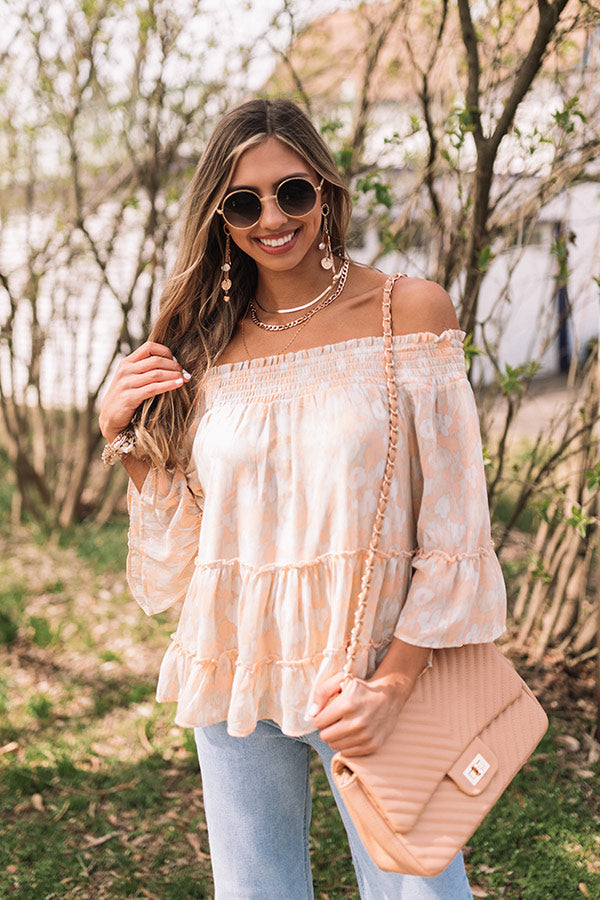 Flirty Phase Off Shoulder Top in Birch Image - 1