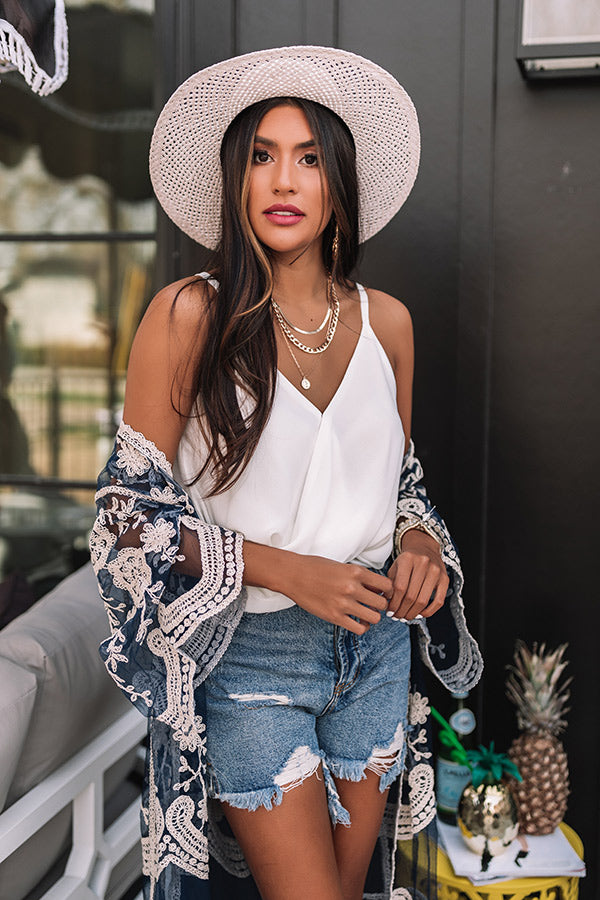 Posh Lane Wrap Top In White Image - 3