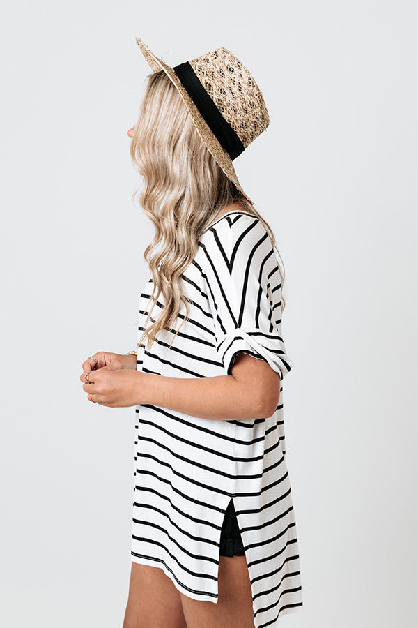 Nautical Charm Shift Tee in White Image - 4