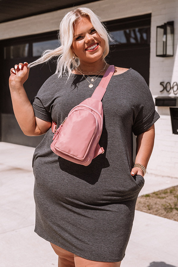 Hyde Park T-Shirt Dress In Charcoal   Curves Image - 4